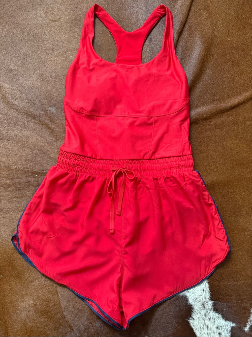 Fabletics Red Racerback Athletic Romper